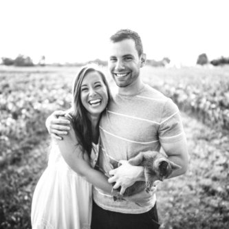 Couple playing in room